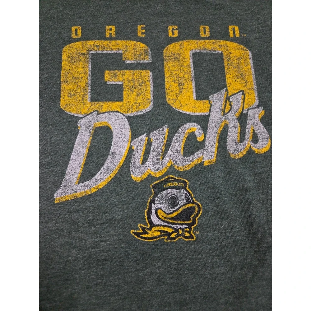 Team Athletics Oregon Go Ducks Kids XL 14/16 Green Heather Graphic T-Shirt